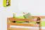 Etagenbett L-Form  90 x 200 cm | Buche massiv | natur lackiert | mit Regal und Rutsche | inkl. Rollrost | teilbar Abbildung
