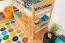 Kinderetagenbett 90 x 200 cm + Bettkasten/Stauraum/Ausziehbett | Massivholz: Buche | Natur Lackiert | umbaubar/teilbar in 2 Einzelbetten | inkl. Rollroste Abbildung