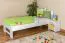 Kinderbett 80 x 200 cm | Massivholz: Buche | Weiß Lackiert Abbildung
