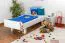 Kinderbett 90 x 200 cm | Massivholz: Buche | Weiß Lackiert Abbildung