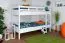 Stockbett für Kinder 90 x 190 cm | Massivholz: Buche | Weiß Lackiert | umbaubar in 2 Einzelbetten | inkl. Rollroste Abbildung