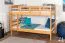 Etagenbett für Kinder 90 x 200 cm | Massivholz: Buche | Natur Lackiert | umbaubar in 2 Einzelbetten | inkl. Rollroste Abbildung