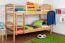 Etagenbett für Kinder 90 x 200 cm | Massivholz: Buche | Natur Lackiert | umbaubar in 2 Einzelbetten | inkl. Rollroste Abbildung