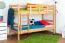 Stockbett für Kinder 90 x 200 cm | Massivholz: Buche | Natur Lackiert | umbaubar in 2 Einzelbetten | inkl. Rollroste Abbildung