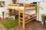 Doppelbett-Hochbett Massivholz Buche | Matratzenmaß: 160 x 200 cm | Natur Lackiert | umbaubar in Einzelbett | Premium-Qualität | inkl. Rollrost Abbildung