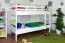 Etagenbett für Jugendliche 90 x 190 cm | Massivholz: Buche | Weiß Lackiert | umbaubar in 2 Einzelbetten | inkl. Rollroste Abbildung