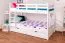 90 x 200 cm Etagenbett mit Stauraum / 2 Schubladen für Jugendliche Massivholz: Buche | Weiß Lackiert | umbaubar in 2 Einzelbetten | Premium-Qualität | inkl. Rollroste Abbildung