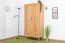 Kleiderschrank | 2 Drehtüren | 6 Fächer | 2 Schubladen | mit Kleiderstange | 90 cm breit | Massivholz | Farbe: Natur Abbildung