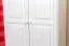 Kleiderschrank | 2 Drehtüren | 1 Fach | mit Kleiderstange | 80 cm breit | Massivholz | Farbe: Weiß Abbildung