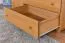Kleiderschrank | 3 Drehtüren | 2 Schubladen | 5 Fächer | mit Kleiderstange | 135 cm breit | Massivholz | Farbe: Erle Abbildung