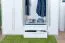 Kleiderschrank | 5 Drehtüren | 2 Schubladen | 7 Fächer | mit 3 Kleiderstangen | 232 cm breit | Farbe: Weiß Abbildung