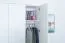 Kleiderschrank | 5 Drehtüren | 2 Schubladen | 7 Fächer | mit 3 Kleiderstangen | 232 cm breit | Farbe: Weiß Abbildung