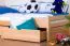 Bettrahmen für Kinder / Kinderbett 90 x 200 cm | Massivholz: Buche | Natur Lackiert | inkl. 2 Schubladen und Lattenrost | besonders hohe Qualität Abbildung