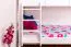 Stockbett für Jugendliche 90 x 200 cm | Massivholz: Buche | Weiß Lackiert | umbaubar in 2 Einzelbetten | inkl. Rollroste Abbildung