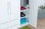 Kleiderschrank | 5 Drehtüren | 2 Schubladen | 7 Fächer | mit 3 Kleiderstangen | 232 cm breit | Farbe: Weiß Abbildung
