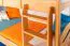 Stockbett + Bettkasten für Kinder 90 x 200 cm | Massivholz: Buche | Natur Lackiert | inkl. Bettkasten | umbaubar in 2 Einzelbetten | inkl. Rollroste Abbildung