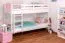 Etagenbett für Kinder 90 x 200 cm | Massivholz: Buche | Weiß Lackiert | umbaubar in 2 Einzelbetten | inkl. Rollroste Abbildung