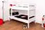 Stockbett für Jugendliche 90 x 200 cm | Massivholz: Buche | Weiß Lackiert | umbaubar in 2 Einzelbetten | inkl. Rollroste Abbildung