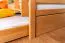 Stockbett + Bettkasten für Kinder 90 x 200 cm | Massivholz: Buche | Natur Lackiert | inkl. Bettkasten | umbaubar in 2 Einzelbetten | inkl. Rollroste Abbildung