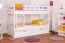 Etagenbett + Ausziehbett für Jugendliche 90 x 200 cm | Massivholz: Buche | Weiß Lackiert | inkl. Bettkasten | umbaubar in 2 Einzelbetten | inkl. Rollroste Abbildung