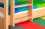 Etagenbett + Ausziehbett für Jugendliche 90 x 200 cm | Massivholz: Buche | Natur Lackiert | inkl. Bettkasten | umbaubar in 2 Einzelbetten | inkl. Rollroste Abbildung