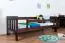 Bettrahmen für Kinder / Kinderbett 90 x 200 cm | Massivholz: Kiefer | Walnussfarben Lackiert Abbildung