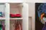 Kleiderschrank | 6 Drehtüren | 4 Schubladen | 8 Fächer | mit 4 Kleiderstangen | 277 cm breit | Farbe: Weiß Abbildung