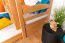 Stockbett + Bettkasten für Kinder 90 x 200 cm | Massivholz: Buche | Natur Lackiert | inkl. Bettkasten | umbaubar in 2 Einzelbetten | inkl. Rollroste Abbildung