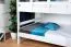 Weißes Doppelbett-Etagenbett 160 x 200 cm | Massivholz: Buche | umbaubar in zwei Doppelbetten bzw. große Einzelbetten | inkl. Rollroste Abbildung