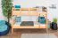 Stockbett für Jugendliche 90 x 190 cm | Massivholz: Buche | Natur Lackiert | umbaubar in 2 Einzelbetten | inkl. Rollroste Abbildung