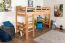 Hochbett für Kinder 90 x 190 cm | Massivholz: Buche | Natur Lackiert | umbaubar in Einzelbett | Premium-Qualität | inkl. Rollrost Abbildung
