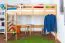 Hochbett für Jugendliche 120 x 200 cm | Massivholz: Buche | Natur Lackiert | umbaubar in Einzelbett | Premium-Qualität | inkl. Rollrost Abbildung