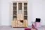 Kleiderschrank | 5 Drehtüren | 4 Schubladen | 12 Fächer | 121 cm breit | Massivholz | Farbe: Natur Abbildung