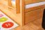 Stockbett + Bettkasten für Kinder 90 x 200 cm | Massivholz: Buche | Natur Lackiert | inkl. Bettkasten | umbaubar in 2 Einzelbetten | inkl. Rollroste Abbildung