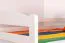 Stockbett + Ausziehbett für Kinder 90 x 200 cm | Massivholz: Buche | Weiß Lackiert | inkl. Stauraum/Ausziehbett | umbaubar in 2 Einzelbetten | inkl. Rollroste Abbildung