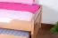 Kinderbett 90 x 200 cm mit Bettkasten (Ausziehbett) 90 x 190 cm als Gästebett | Massivholz: Buche | Natur Lackiert | inkl. 2. Liegeplatz ausziehbar und 2 Rollrost Abbildung