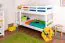 Etagenbett für Kinder 90 x 200 cm | Massivholz: Buche | Weiß Lackiert | umbaubar in 2 Einzelbetten | inkl. Rollroste Abbildung