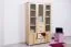 Kleiderschrank | 5 Drehtüren | 4 Schubladen | 12 Fächer | 121 cm breit | Massivholz | Farbe: Natur Abbildung
