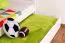 Stockbett + Ausziehbett für Kinder 90 x 200 cm | Massivholz: Buche | Weiß Lackiert | inkl. Stauraum/Ausziehbett | umbaubar in 2 Einzelbetten | inkl. Rollroste Abbildung