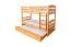 Stockbett + Bettkasten für Kinder 90 x 200 cm | Massivholz: Buche | Natur Lackiert | inkl. Bettkasten | umbaubar in 2 Einzelbetten | inkl. Rollroste Abbildung