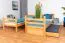 Stockbett + Bettkasten für Kinder 90 x 200 cm | Massivholz: Buche | Natur Lackiert | inkl. Bettkasten | umbaubar in 2 Einzelbetten | inkl. Rollroste Abbildung