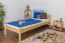 Kinderbett 90 x 200 cm | Massivholz: Kiefer | Natur Lackiert Abbildung