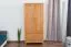 90 cm breiter Kleiderschrank mit 2 Türen, 4 Fächern und 2 Schubladen aus Massiv-Holz | Farbe: Natur | Tiefe: 40 cm Abbildung