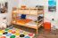 Stockbett für Jugendliche 120 x 200 cm | Massivholz: Buche | Natur Lackiert | umbaubar in 2 Einzelbetten | inkl. Rollroste Abbildung