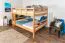 Stockbett mit Doppelbetten 160 x 200 cm | Massivholz: Buche | Natur Lackiert | umbaubar in zwei Einzelbetten | inkl. Rollroste Abbildung
