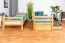 Stockbett + Bettkasten für Kinder 90 x 200 cm | Massivholz: Buche | Natur Lackiert | inkl. Bettkasten | umbaubar in 2 Einzelbetten | inkl. Rollroste Abbildung