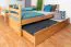 Stockbett + Bettkasten für Kinder 90 x 200 cm | Massivholz: Buche | Natur Lackiert | inkl. Bettkasten | umbaubar in 2 Einzelbetten | inkl. Rollroste Abbildung