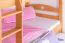 Stockbett + Bettkasten für Jugendliche 90 x 200 cm | Massivholz: Buche | Natur Lackiert | inkl. Bettkasten | umbaubar in 2 Einzelbetten | inkl. Rollroste Abbildung