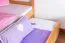 Stockbett + Bettkasten für Jugendliche 90 x 200 cm | Massivholz: Buche | Natur Lackiert | inkl. Bettkasten | umbaubar in 2 Einzelbetten | inkl. Rollroste Abbildung