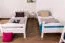 Etagenbett für Kinder 90 x 200 cm | Massivholz: Buche | Weiß Lackiert | umbaubar in 2 Einzelbetten | inkl. Rollroste Abbildung